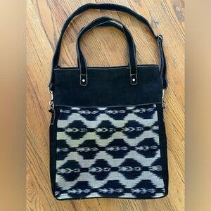 Ikat and Leather Tote